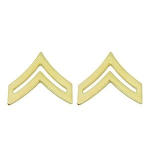Smith & Warren Small Collar CPL Corporal Gold Metal Pin-on - Pair